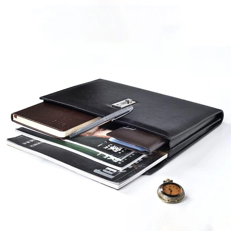 Файл документов 62KA с помощью портфеля для блокировки пароля Организатор PU Leather Office