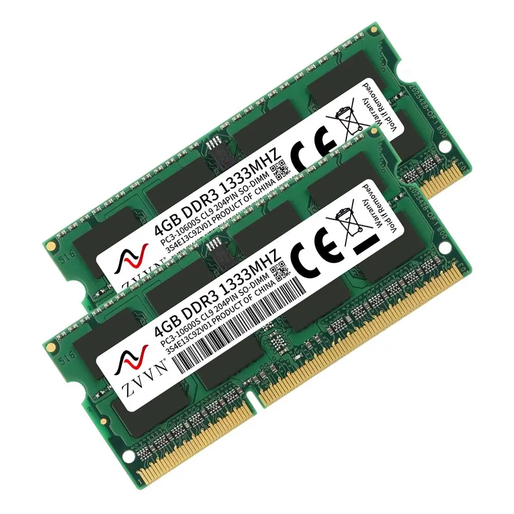 ZVVN 8GB Notebook Memory 2x 4GB PC3-10600 DDR3 1333 MHz RAM for IBM IdeaPad N585 Laptop Memory 3S4E13ZV02A-5