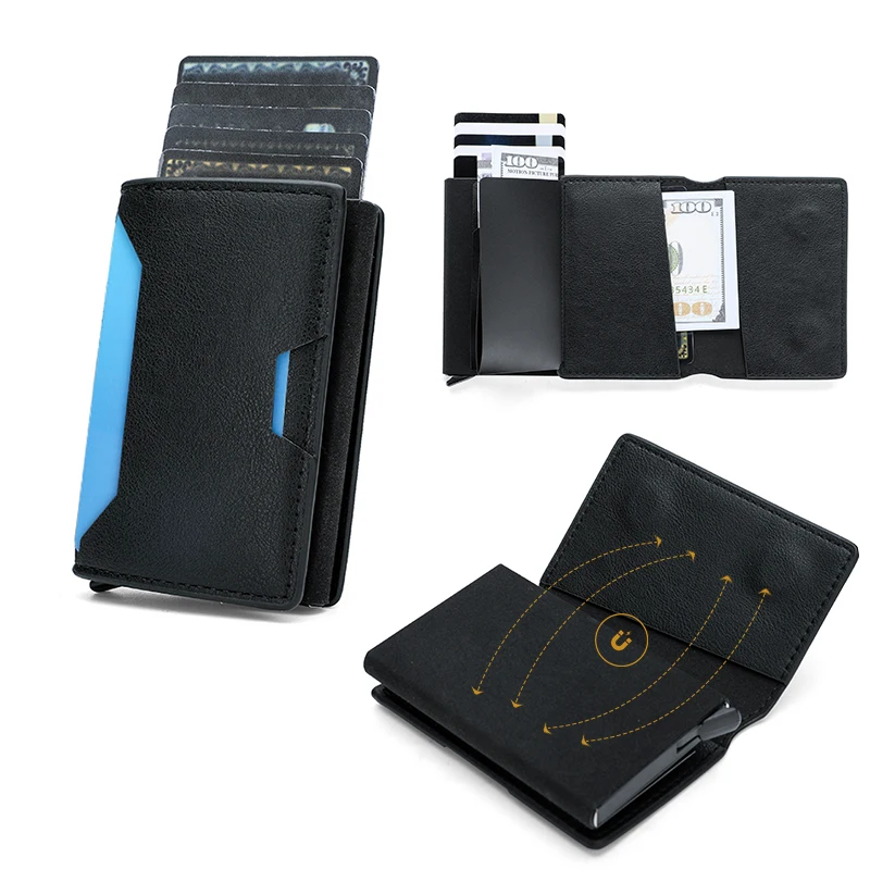 Aluminum Alloy Magnetic Card Holder Men's First Anti-Theft Simple Design Gift Card Case