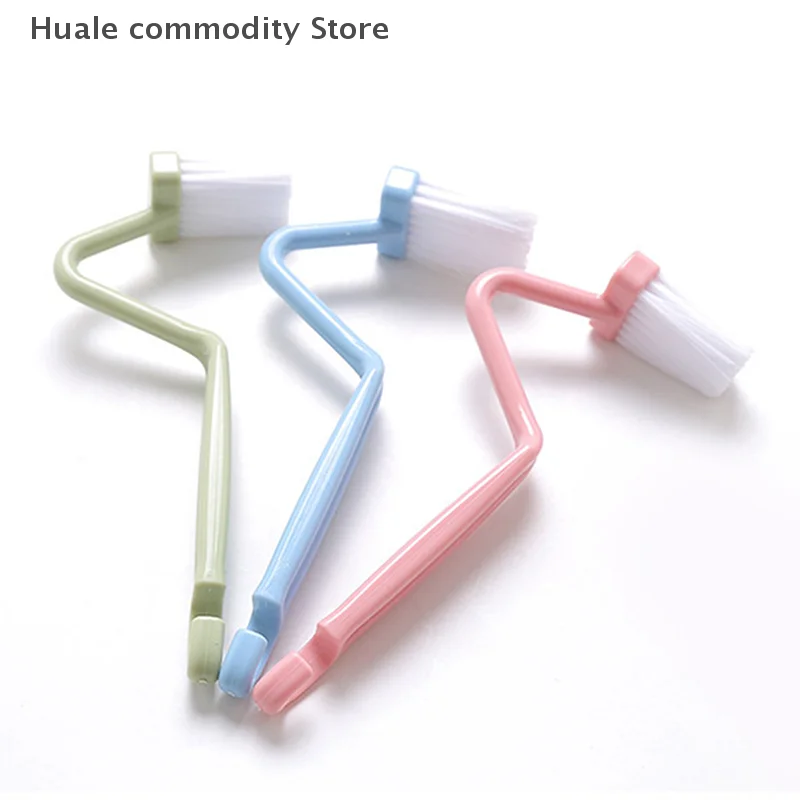 Color Bending Toilet Corner Cleaning Brush Bending Handle Scrubber Bathroom Accessories For Home Shower Room Portable