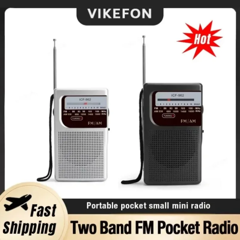 Best Reception AM FM Radio Mini Portable Battery Operated Transistor Radio Clear Sound for Indoor Outdoor Use