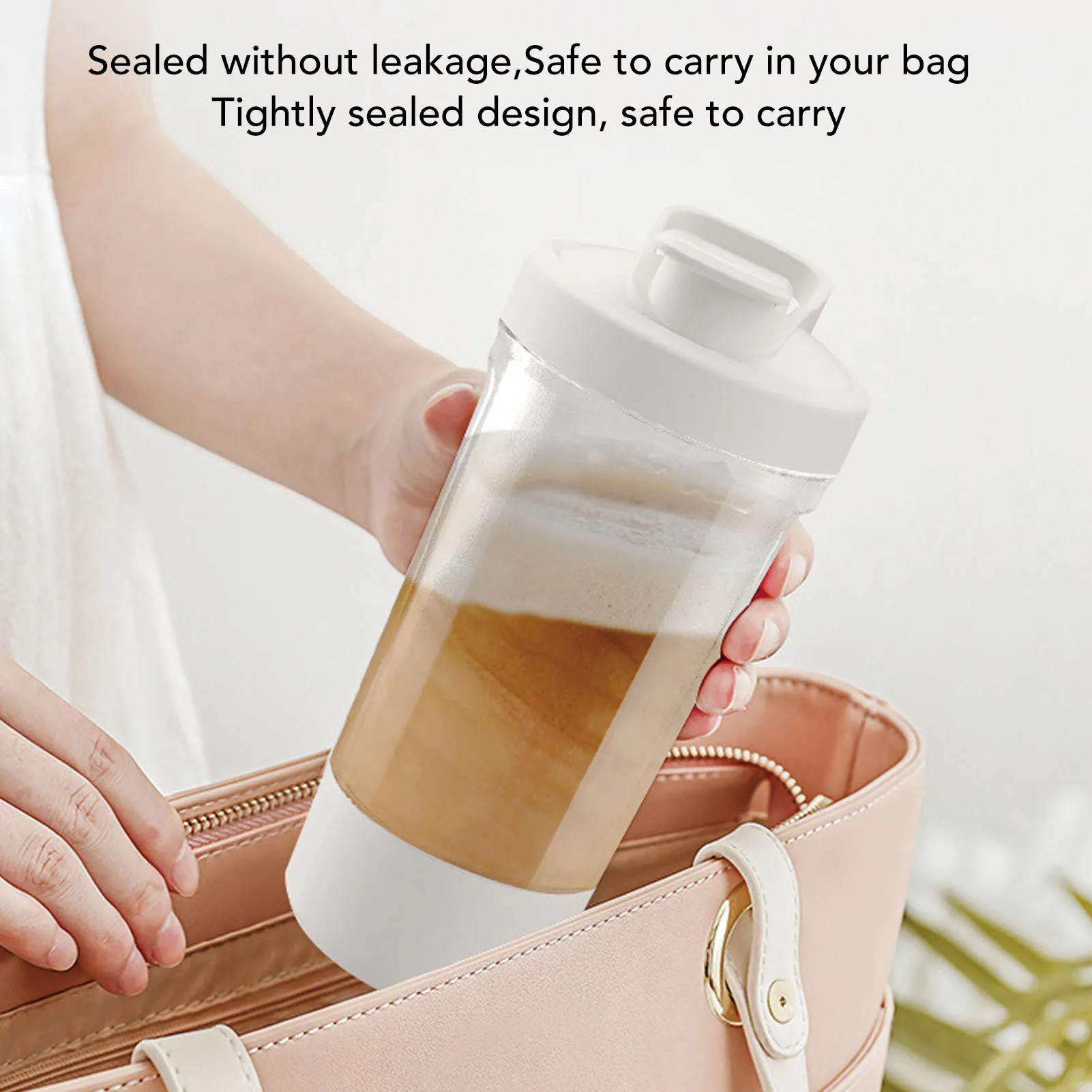Electric Mixer Cup Quiet Plastic Leak Proof Portable Fully Automatic 500mah Electric Shaker Bottle for Protein Milk