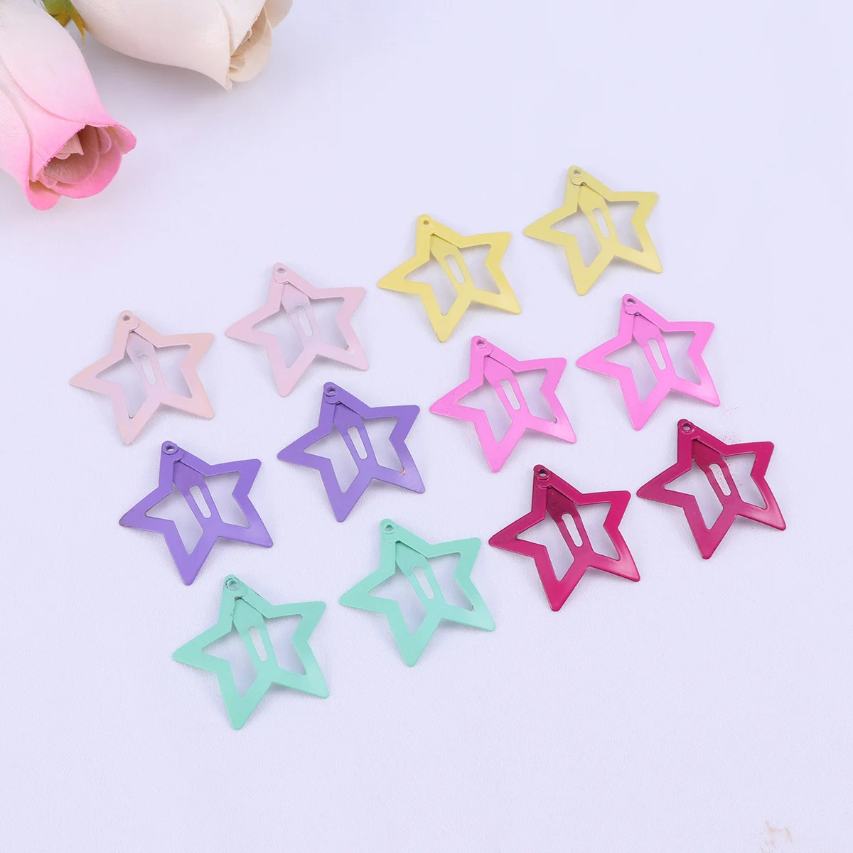 

12 Pcs Issue Card Five-pointed Star Clip Hair Clips Accessories