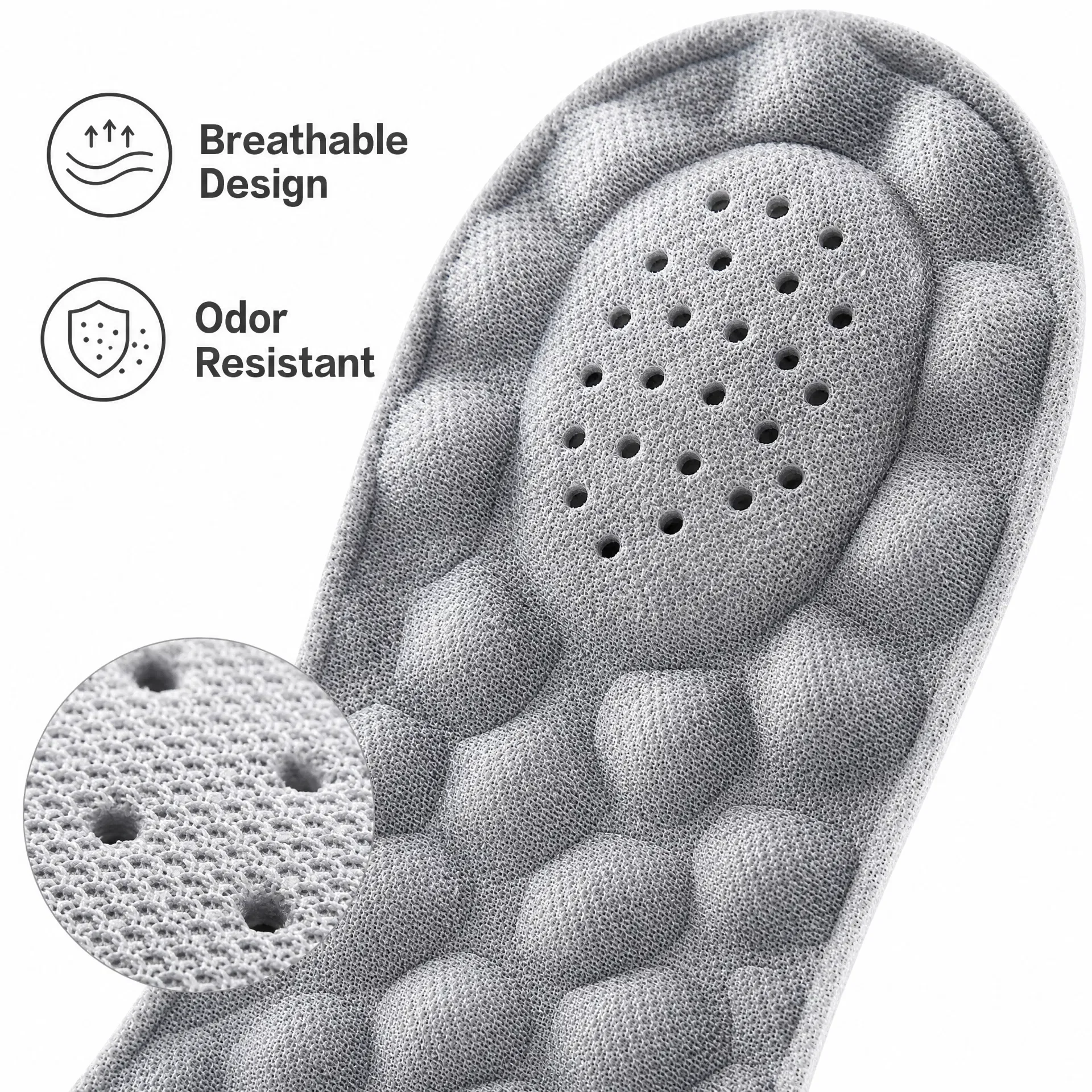 Soft Shock Absorbing Shoe Insoles Inserts Anti Fatigue Sweat Wearing Pad For Running Walking Daily Sports Foot Care