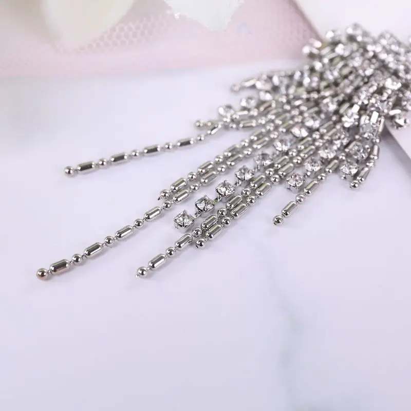 Hot for Rhinestone Tassel Dangle Bar Body Piercing Jewelry Button Navel Belly Ri