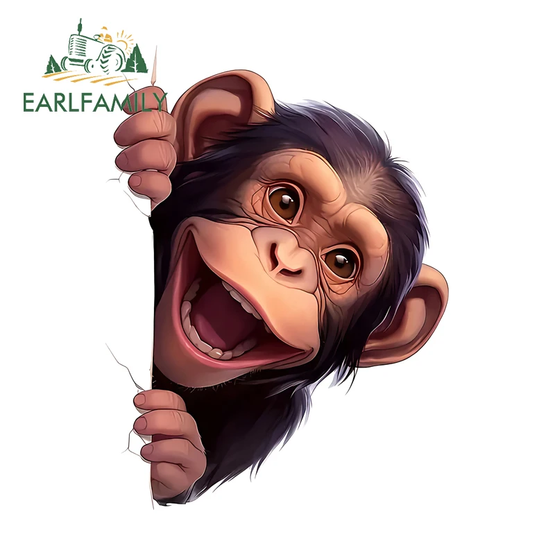 

EARLFAMILY Gorilla Probe Car Sticker Interesting Car Gadget Windows Scooter Vinyl Decal Occlusion Scratch Trunk Accessories