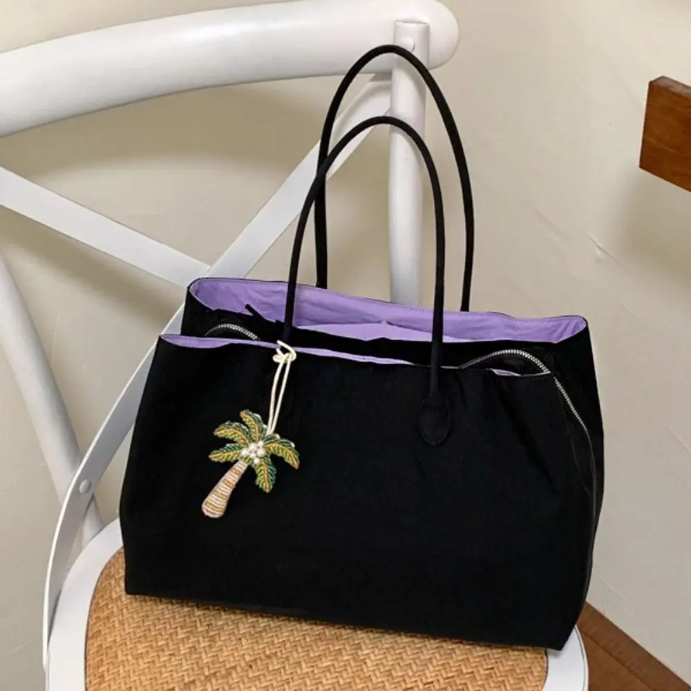 

Top-handle Elegant Nylon Tote Bag Waterproof Commuting Multiple Compartments Handbag Patchwork Multi-layer Computer Bag Daily