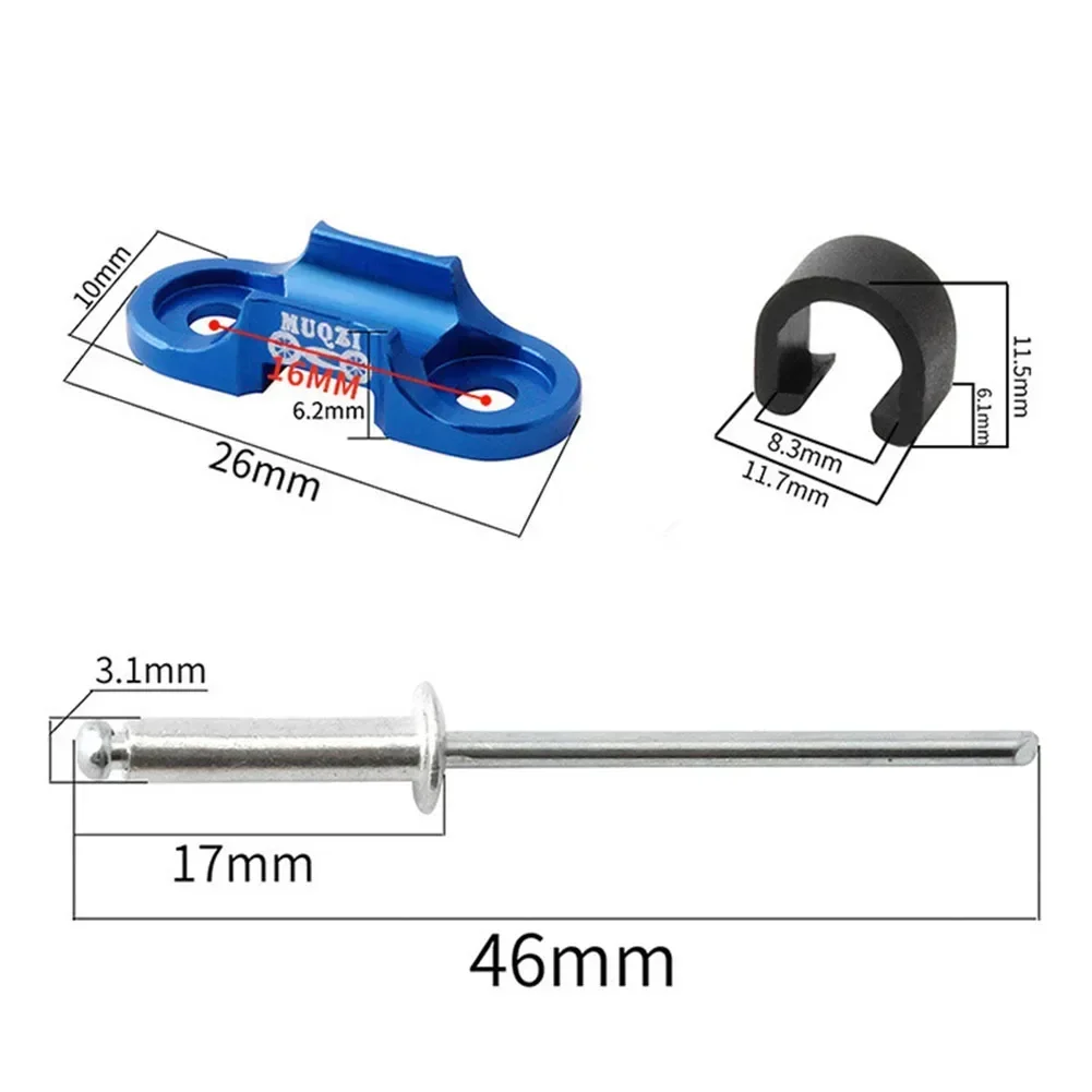 1x Bike Oil Tube Fixed Clamp Conversion Trap Adapter Bicycle Shifter Brake Cable Set Frame Buckle Aluminum Alloy Tube Clip Guide