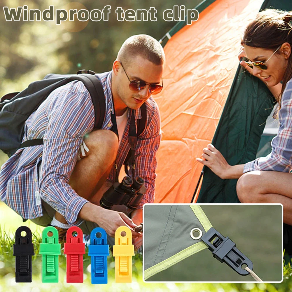 

10pcs Adjustables Heavy Duty Lock Grip For Tarp & Shades Cloth Reusable Windproof Awning Clamp Camping Accessories Cord Clip New