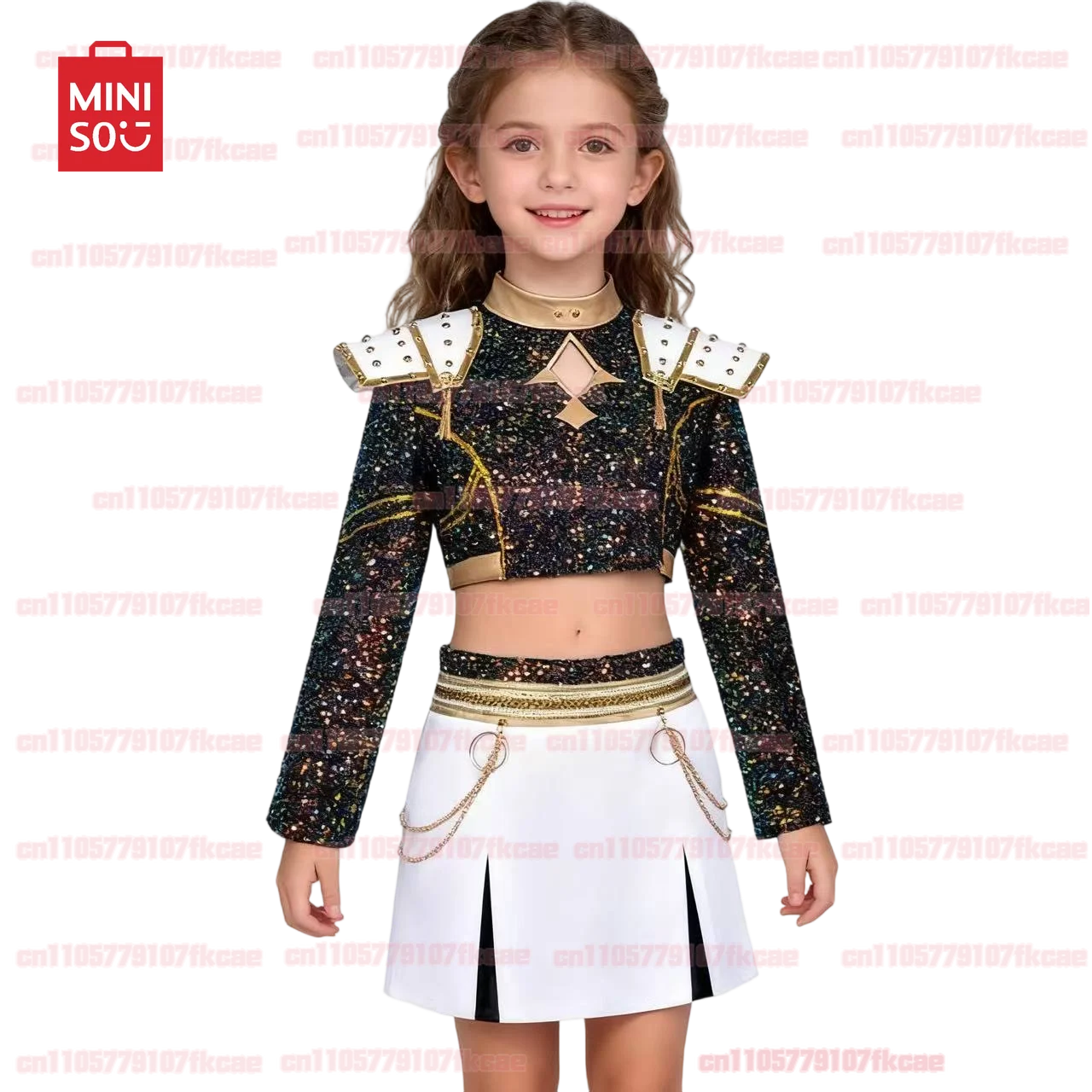MINISO adulto Ragazze kpop Demon Hunters 2025 Cosplay Mira Rumi Zoey Nero Oro Abbigliamento Perfetto set da donna per Halloween