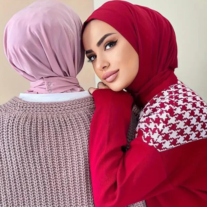 Modal Bonnet Hijab Sport Scarf for Woman Elastic Adjustable with Tie-Back for Stylish All-Day Comfort Durability Instant Hijabs