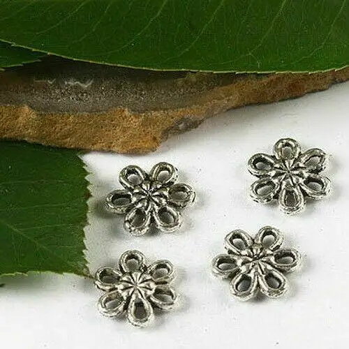 

50PCS 10mm Tibetan silver tone floral 10mm Crafted hollow findings H2480