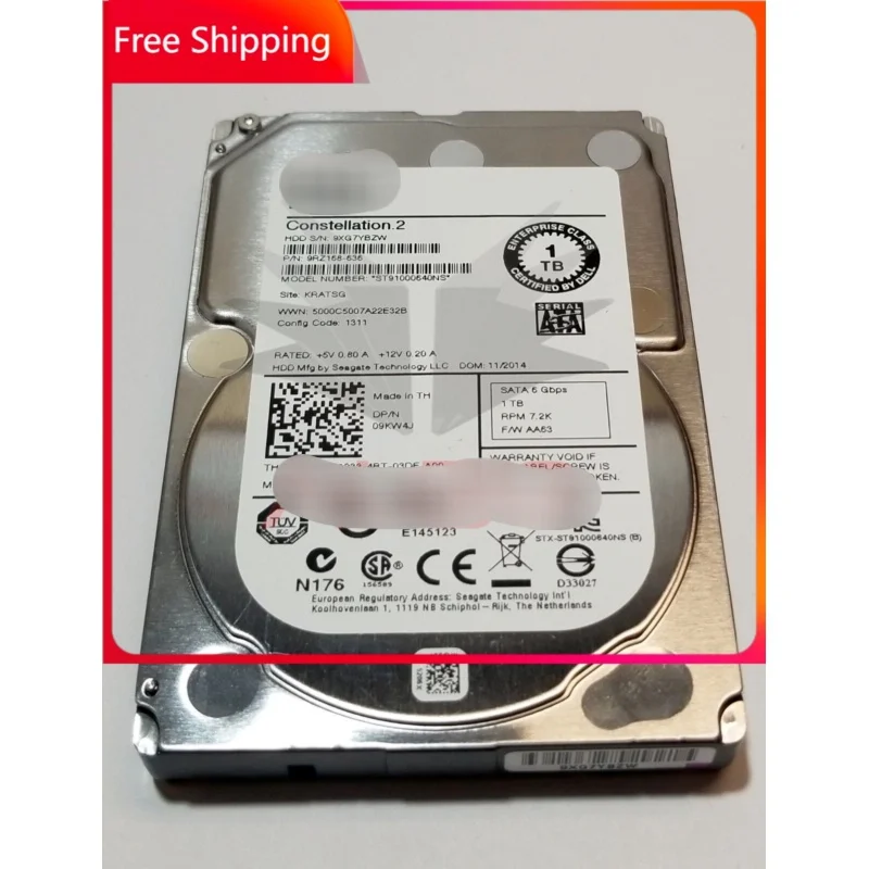 

Для Seagate 09KW4J 1TB HDD 7,2 K RPM 2,5 "SATA Модель: ST91000640NS DP/N: 9KW4J