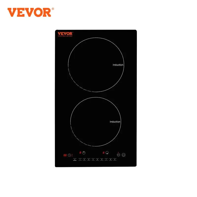 VEVOR 2 Burners Electric Induction Cooktop Stove Hob Built-in Burner Cooker Sensor Touch Control Magnetic Cooker Hot Plate