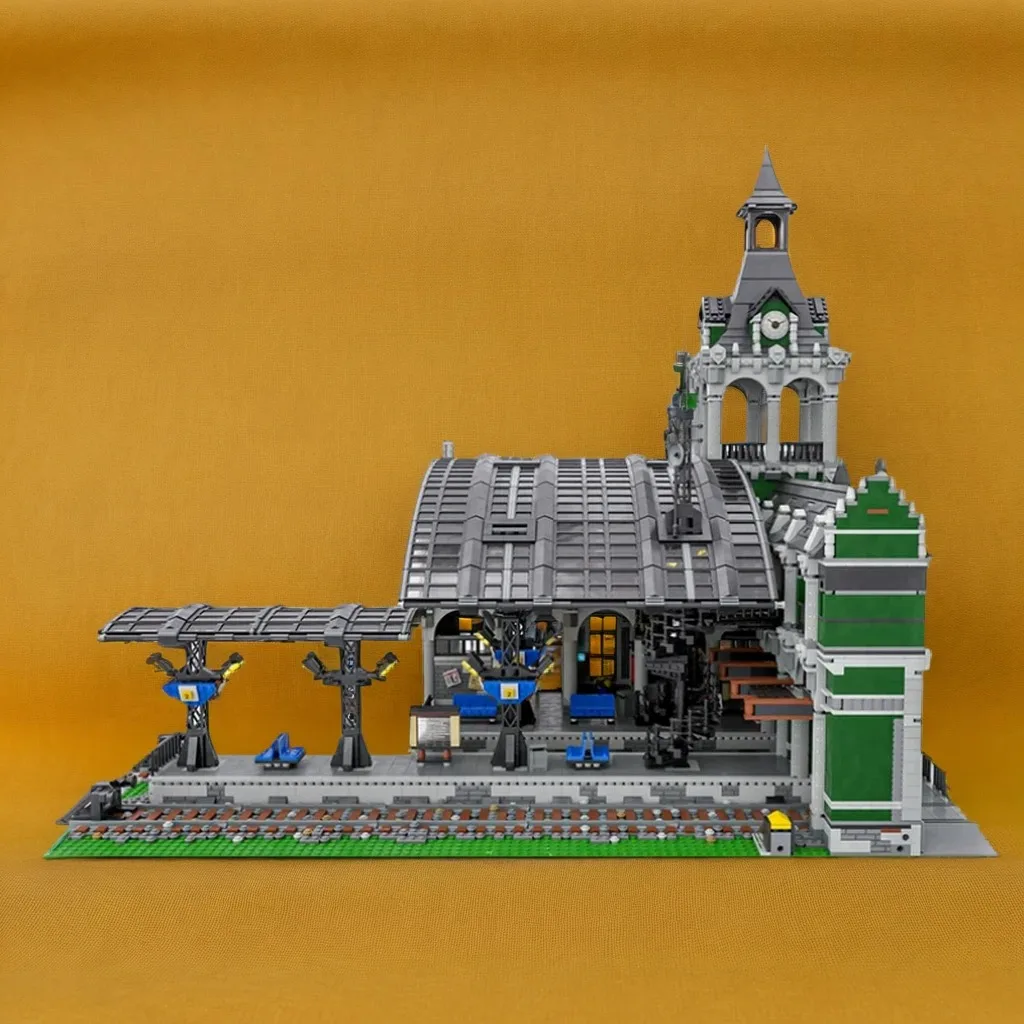 

13191Pcs Modular Train Station MOC Urban Railway Hub Module Education Building diy Blocks Birthday Toys Gift