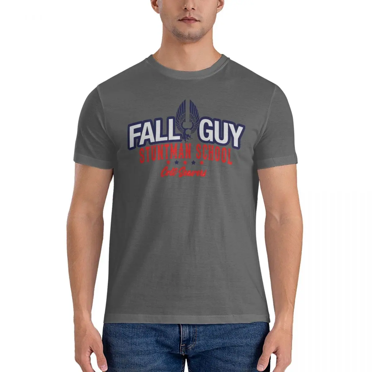 Appealing Men's T Shirts The Fall Guy Funny Tees Short Sleeve O Neck T-Shirt Cotton Graphic Printed Clothes