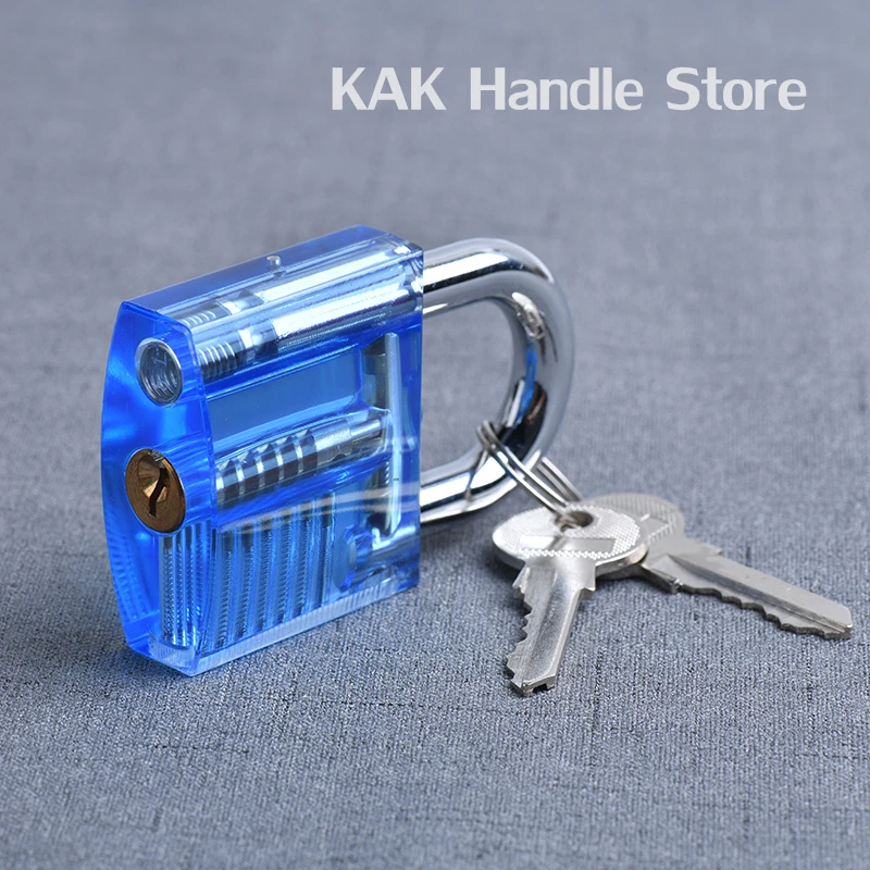 KAK Transparentes Übungs-Vorhängeschloss mit Schlüsseln, 80 x 50 mm, DIY Visible Lock Pick Tools Cutaway Übungs-Vorhängeschloss, Trainings-Schlosser-Werkzeug – Detail 18