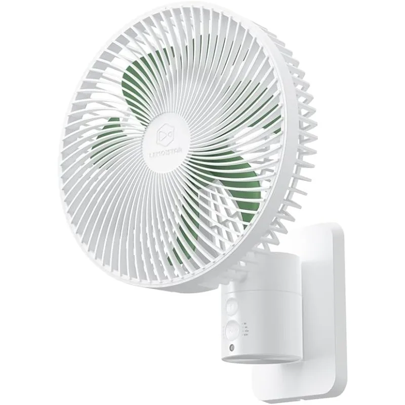 

8 Inch Small Wall Mounted Fan with Remote Control, 90° Oscillating, 4 Speeds High Velocity, Timer, Adjustable Tilt, 70