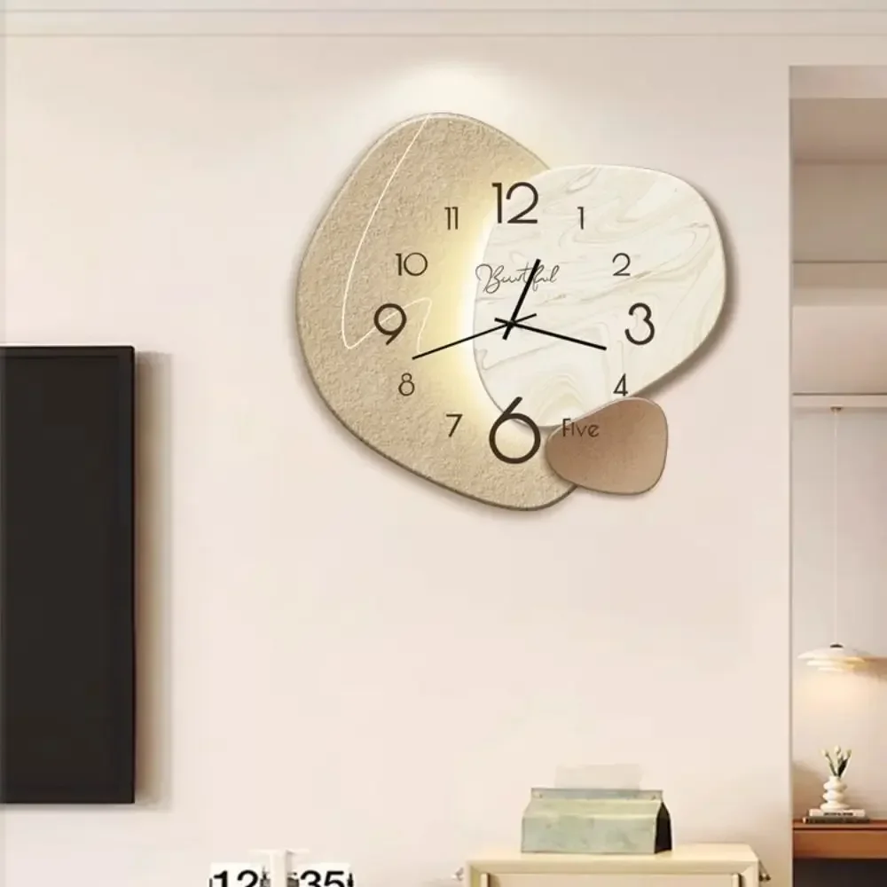 Modern Nordic Wall Painting Light Easy to Read High-end Digital Wall Clock Decorative Wall Hanging Clock Restaurant