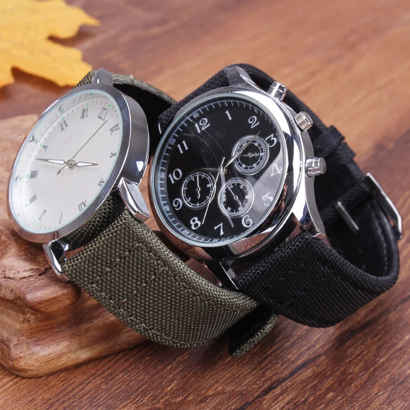 Canvas Nylon Watchbands 20mm 21mm 22mm Black Green Blue Strap Women Men Watch Band Bracelet With Pin Buckle image 5
