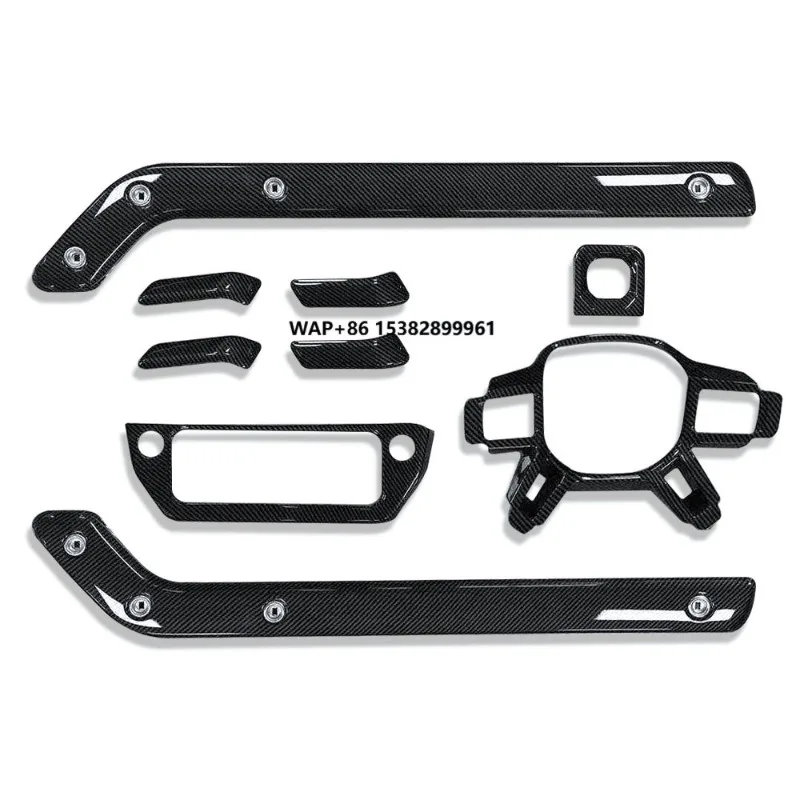 Real Carbon Central Control Armrest Decorative Strip  Center Console Shift Lever Protective Cover for  Defender