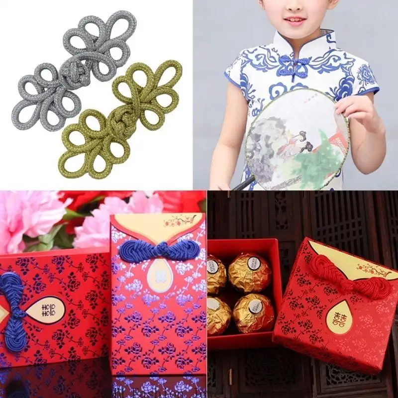 

D0UB Hand Sewing Crochet Button Fasteners Chinese Knot Closure Cheongsam Button Silk Buckle Clothes Suit Decoration