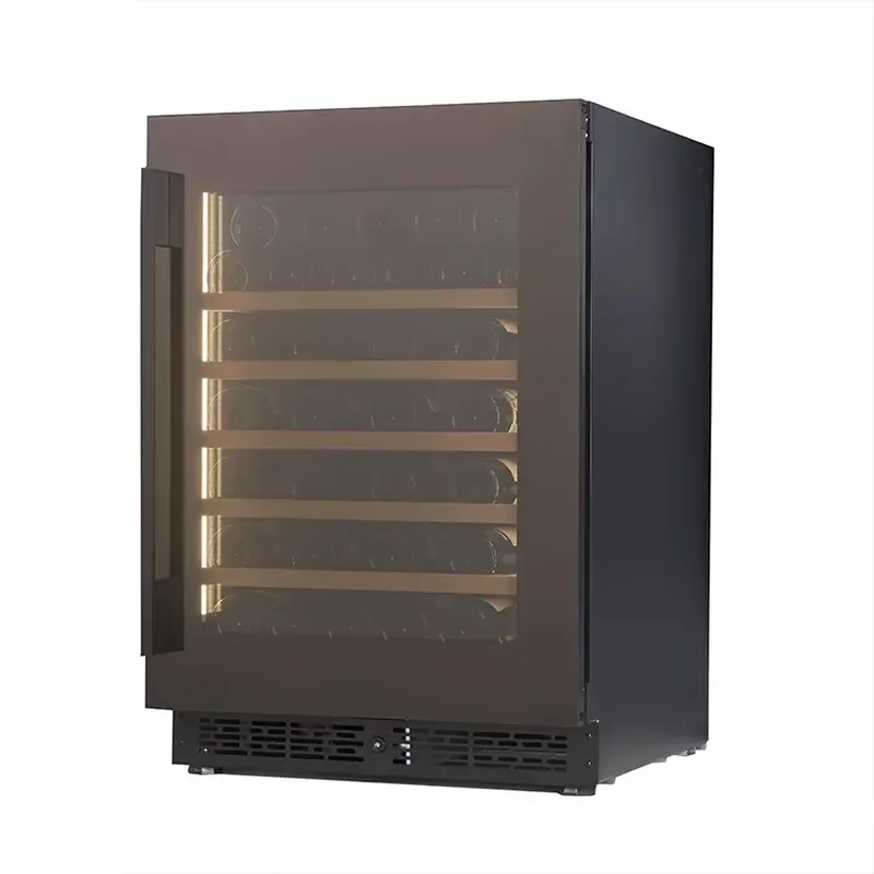 140L Wine Fridge Compressor 154 Bottles Electronic Cooling Single Zone Tempered Glass Door Wine Cellar Cabinet Home Bar