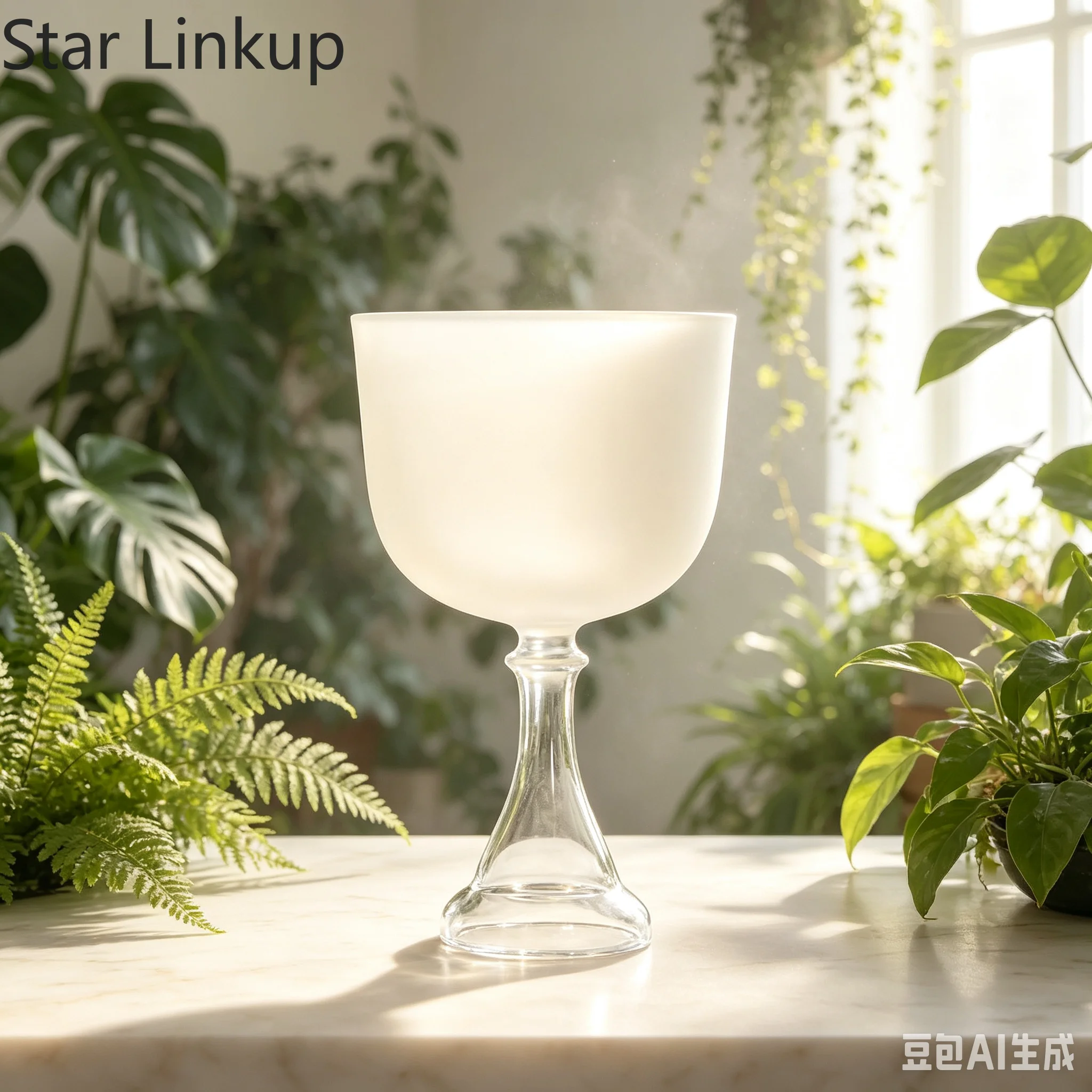 Star Linkup Natural Quartz Crystal Chakra Percussion Singing Bowl Sound Healing Instrument for Yoga Sound Bath Meditation, Spiritual Energy Balancing, Home Decor Mindfulness Ornament & Multi-purpose Yarn Bowl