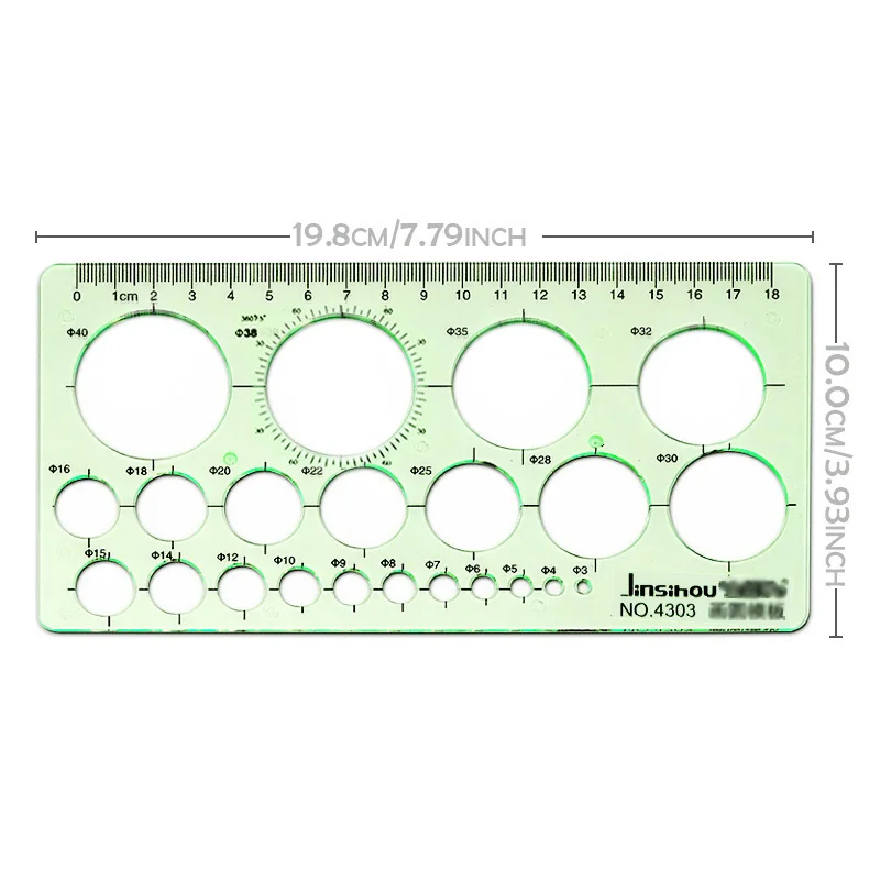 Geometric drawing measuring ruler hollow formwork ruler, suitable for offices and schools, building templates, drawing drafting