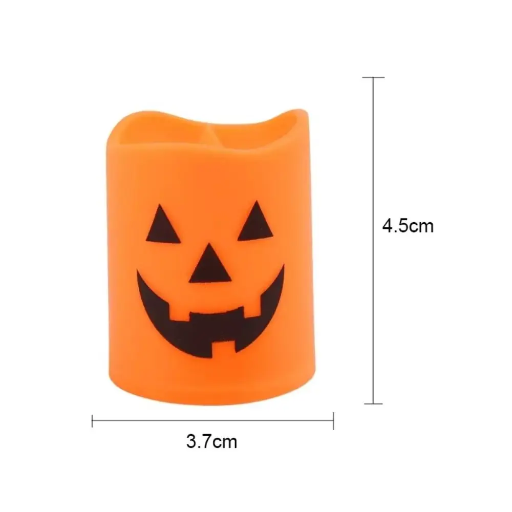 12 Stuks Grappige Geest Led Kaarslicht Cirkelvormig Gebruik Schedel Pompoen Lantaarn Draagbare Creatieve Halloween Decoratieve Verlichting Decor Rekwisieten