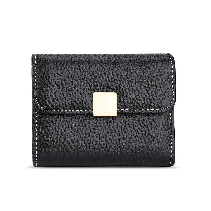 New style cowhide card bag multi-card girl leather RFID anti-theft swipe business card bag organ card clip