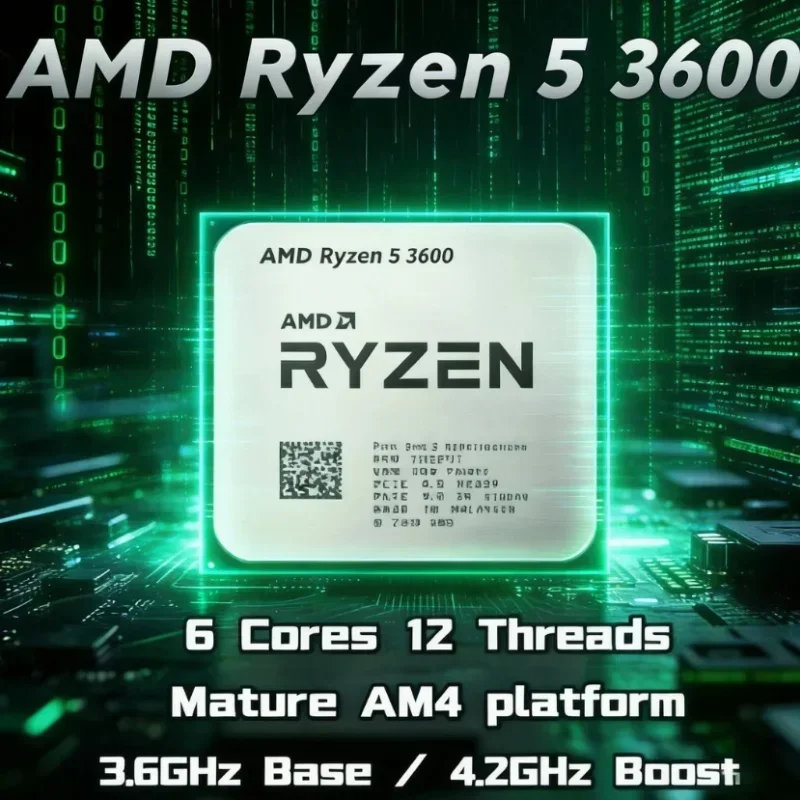 AMD Ryzen 5 3600 AM4 Platform Upgrade CPU 6 Core 12 Thread 3.6GHz 7NM Unlocked Gaming Desktop Processor No Box