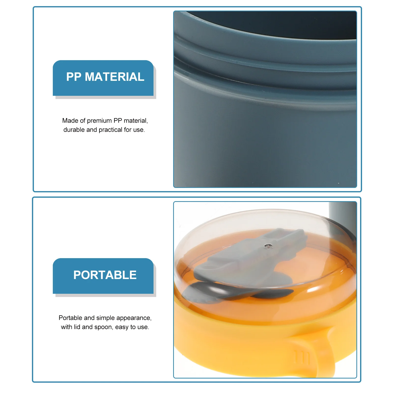 

1Pcs Breakfast Cup Portable Soup Cereal Mug PP Material Non Slip Grip 500ml Capacity Portable Soup Cup