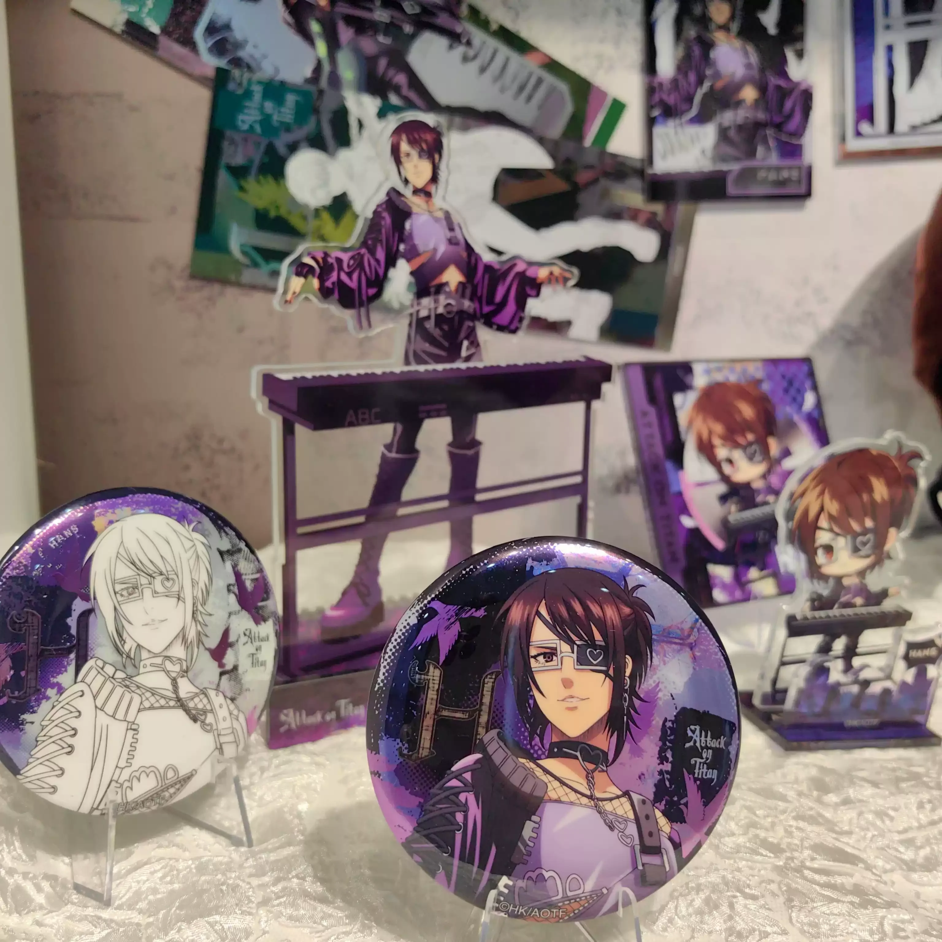 Anime Levi Ackerman Hange Zoe Eren Jaeger Attack on Titan Shingeki No Kyojin Mikasa·Ackerman Cosplay Acrylic Sign Stand Figure view 6
