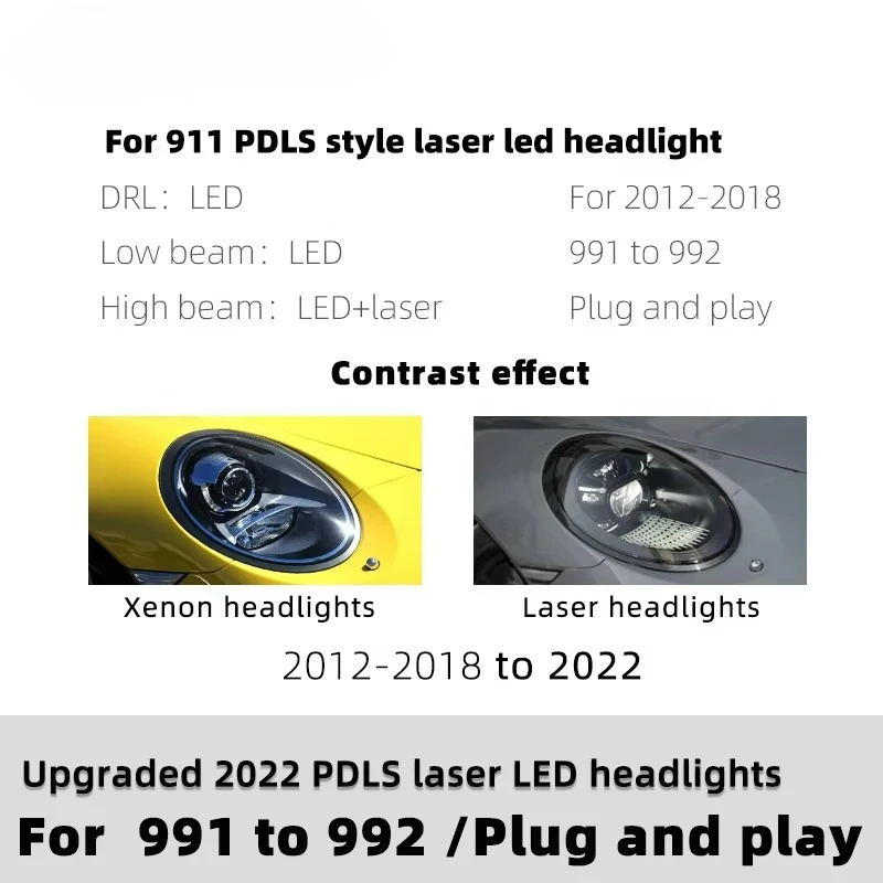 2012 2014 2016 2018 991.1 991.2 Upgrade to 2023 992 Pdls matrix Style Led Headlights for porsche 911 991
