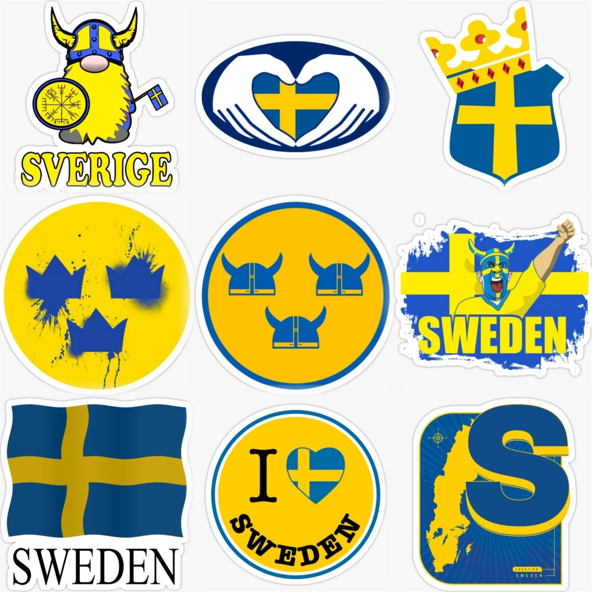 

Sweden Flag Emblem Creative PVC Sticker for Decorate Car Bicycle Van Motorcycle Wall Window Helmet Fridge Decal Accessories