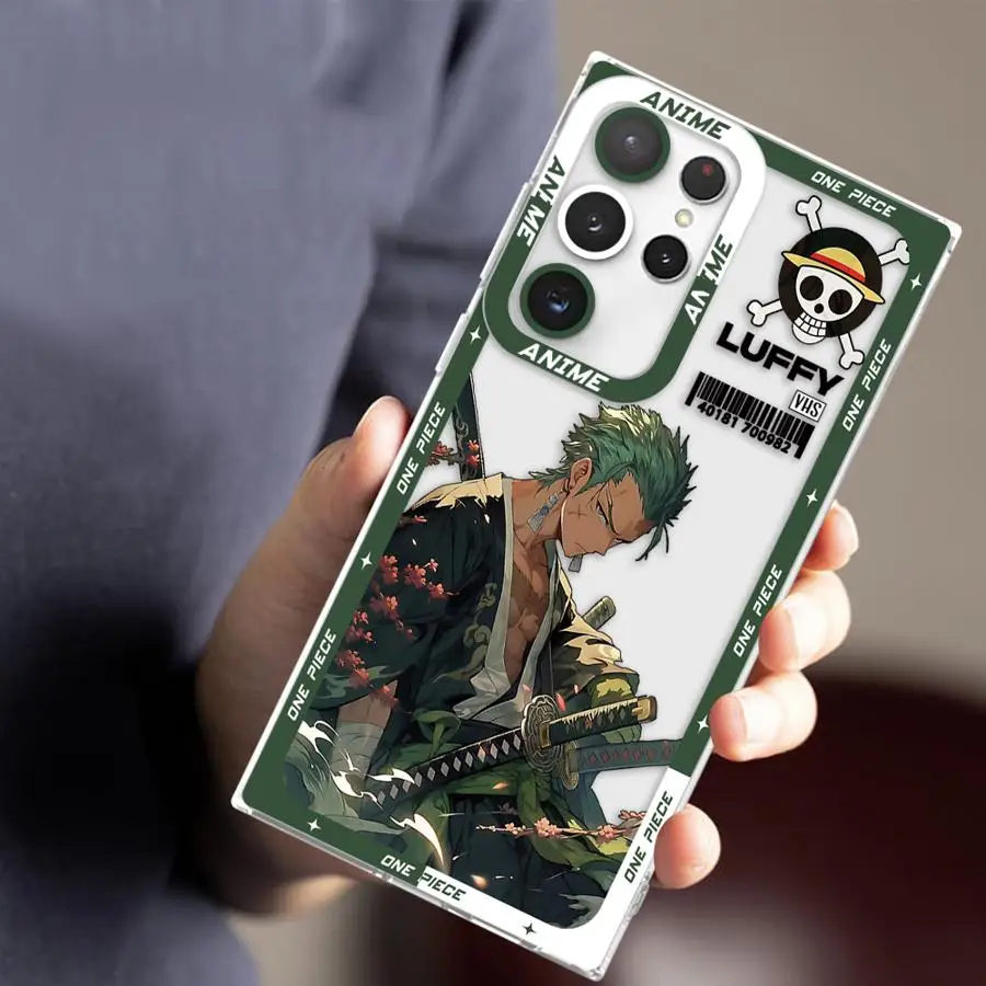 Anime Luffy Zoro Clear Phone Cover Case for Samsung Galaxy S24 S23 Ultra S22 FE Note 20 Ultra 10 S25 Edge S20 Plus S21