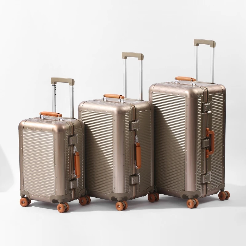 2026 New Suitcase with Aluminum Frame TSA Lock Travel Trolley Case Bag High Quality PC Material Rolling Luggage 20/24/28 inch
