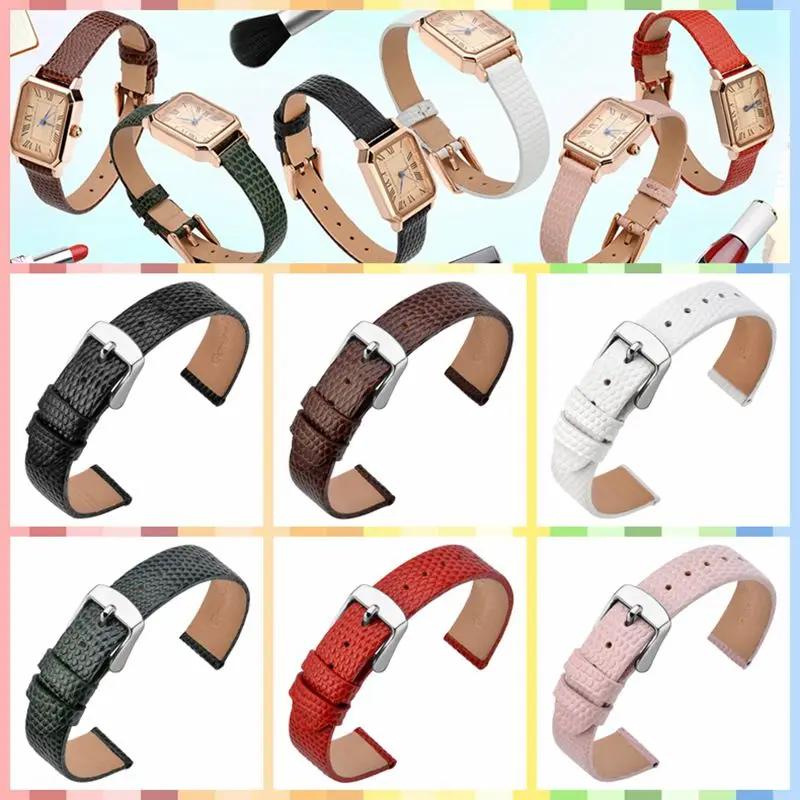 ANNEFIT Watch Straps 12mm 13mm 14mm 15mm 16mm 18mm 20mm Genuine Leather Watchbands Slimmer Replacement Band for Women