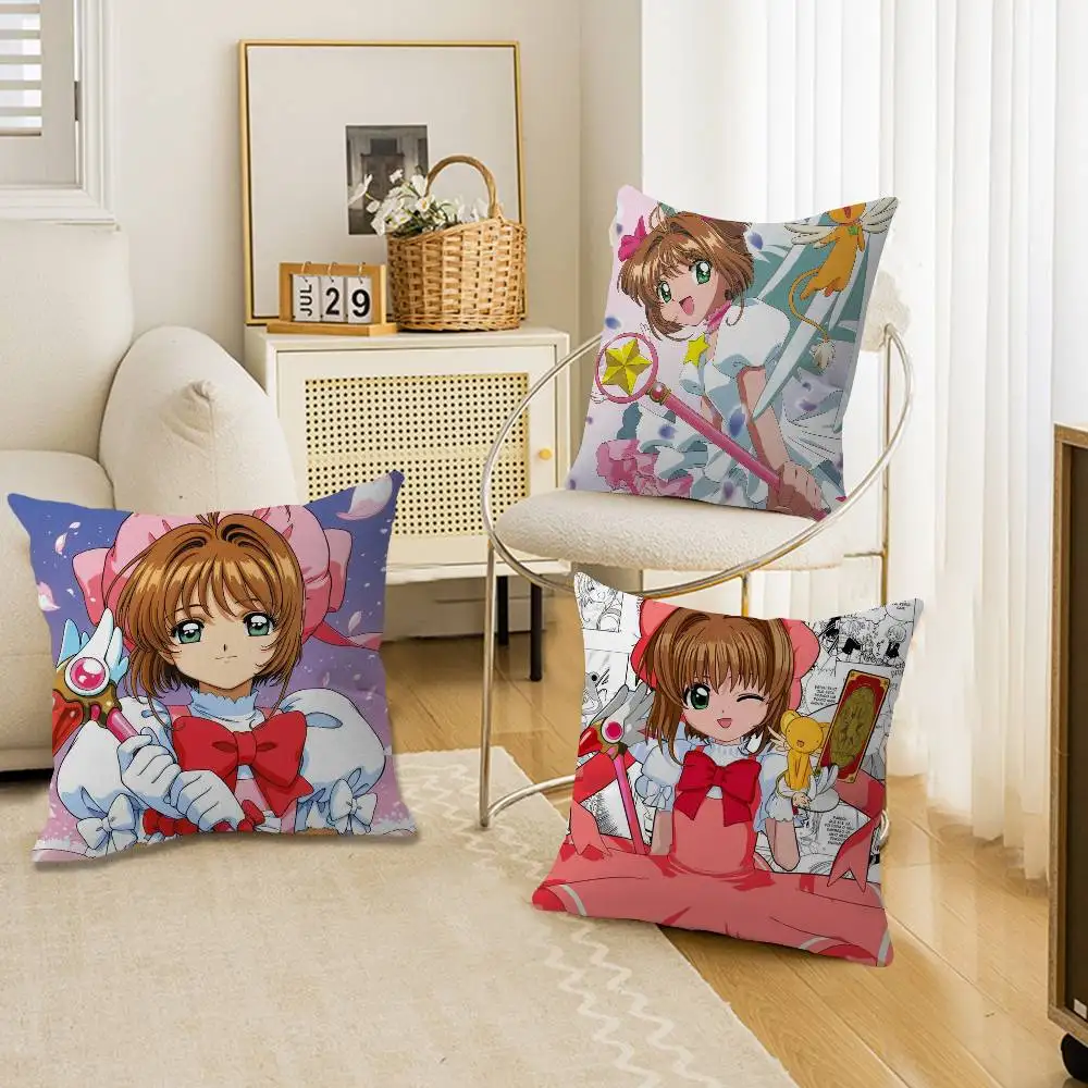 Cardcaptor Anime Sakura Pillow Anime Pillow Sofa Bed Head Pillow Cover Cushion Cover 45x45 cm Fashion