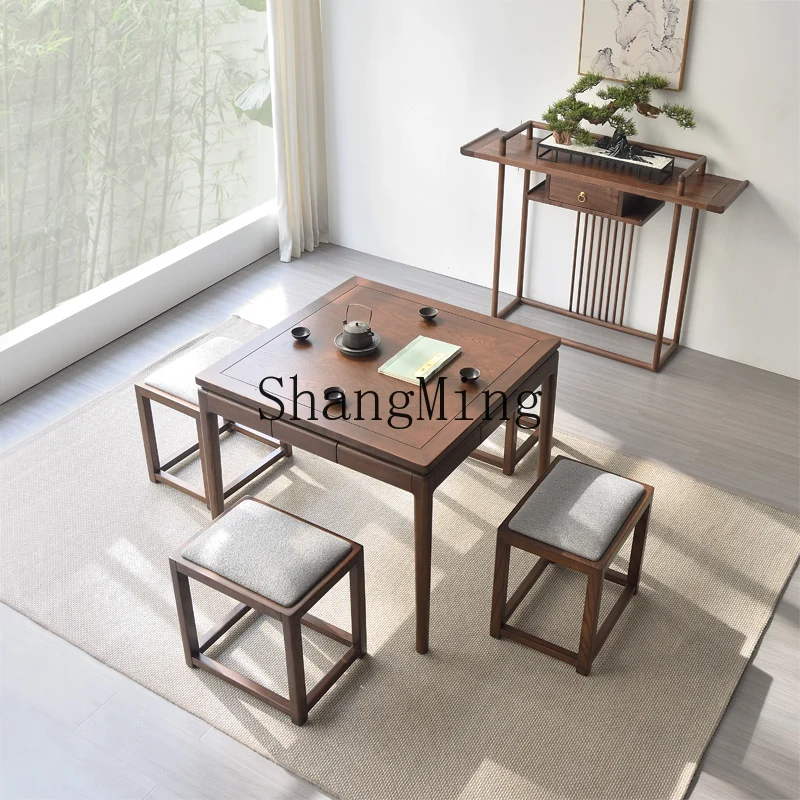 CL New Chinese Solid Wood Eight Immortals Table Zen Square Table Tea House Leisure Chess and Cards Simple Square Tea Table