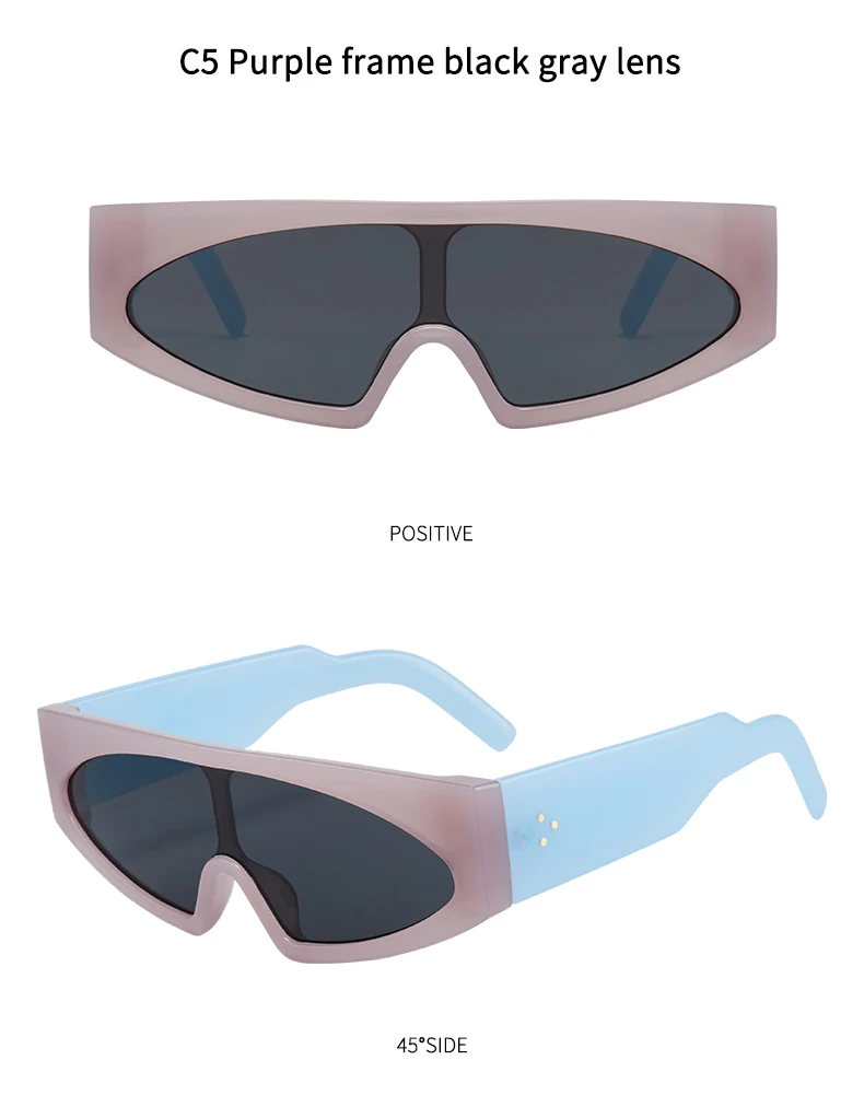 Grenzüberschreitende neue einteilige Sonnenbrille, europäische und amerikanische personalisierte einteilige Brille mit großem Rahmen, trendiger Street-Style M475 – Detail 14