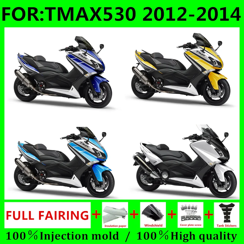 

Новый комплект обтекателей для мотоцикла ABS, подходит для TMAX530 12 - 14 TMAX, Φ 530 2012 2013 2014