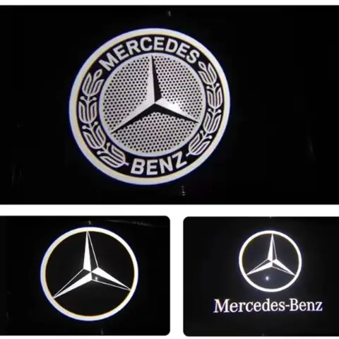 메르세데스 벤츠 W212 W205 AMG ML W166 W176 W177 W213 W246 GLB GLC GLA GLS GLE용 2개 LED 자동차 도어 웰컴 라이트 로고 프로젝터