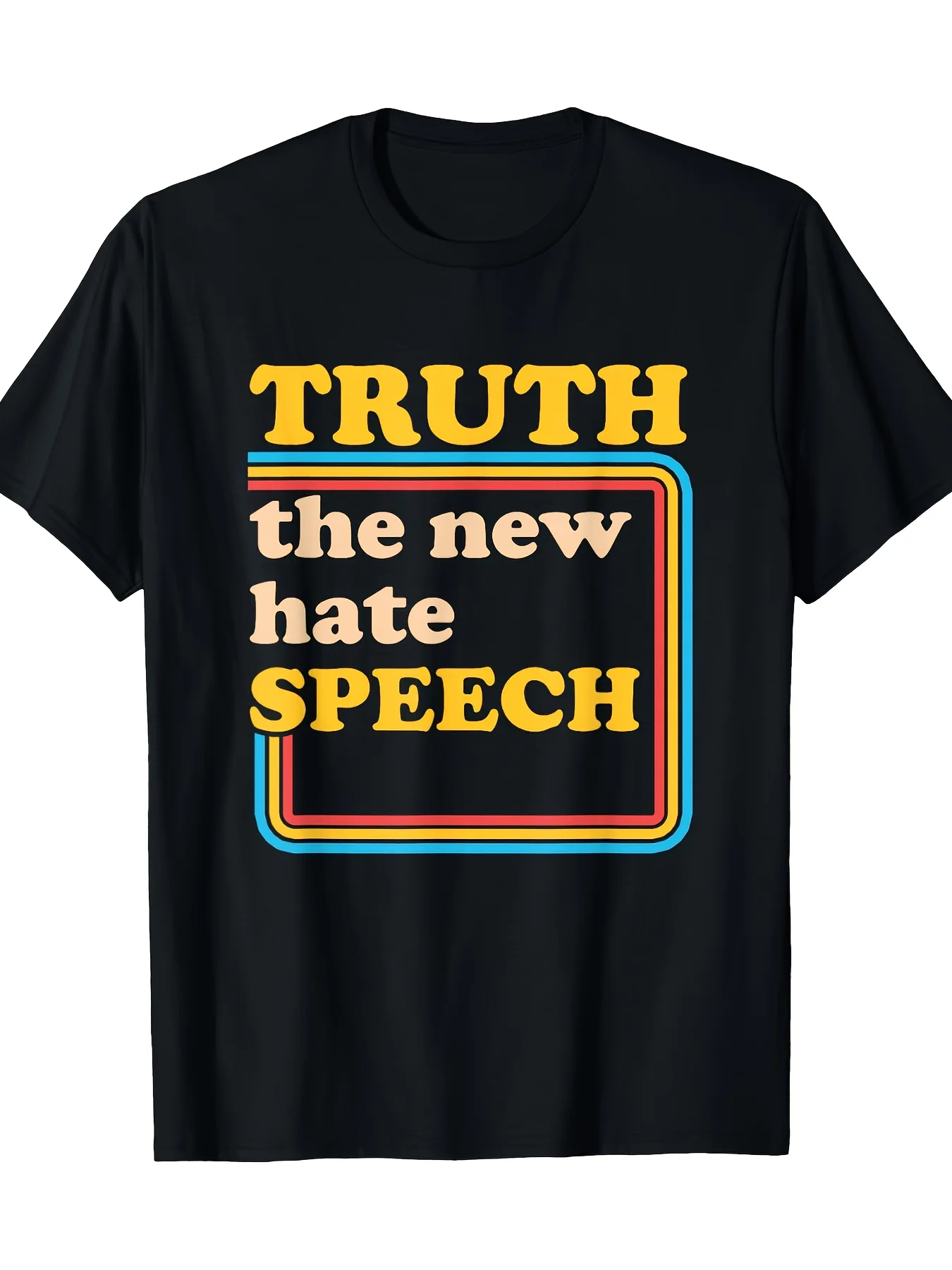 Truth The New Hate Speech Honesty Hater Political Reality T-Shirt-100% -220G, Regular Fit Casual Tee, Machine Washable All-Season Top, Breathable Clothing, Vintage Style Shirt, Durable Fabric