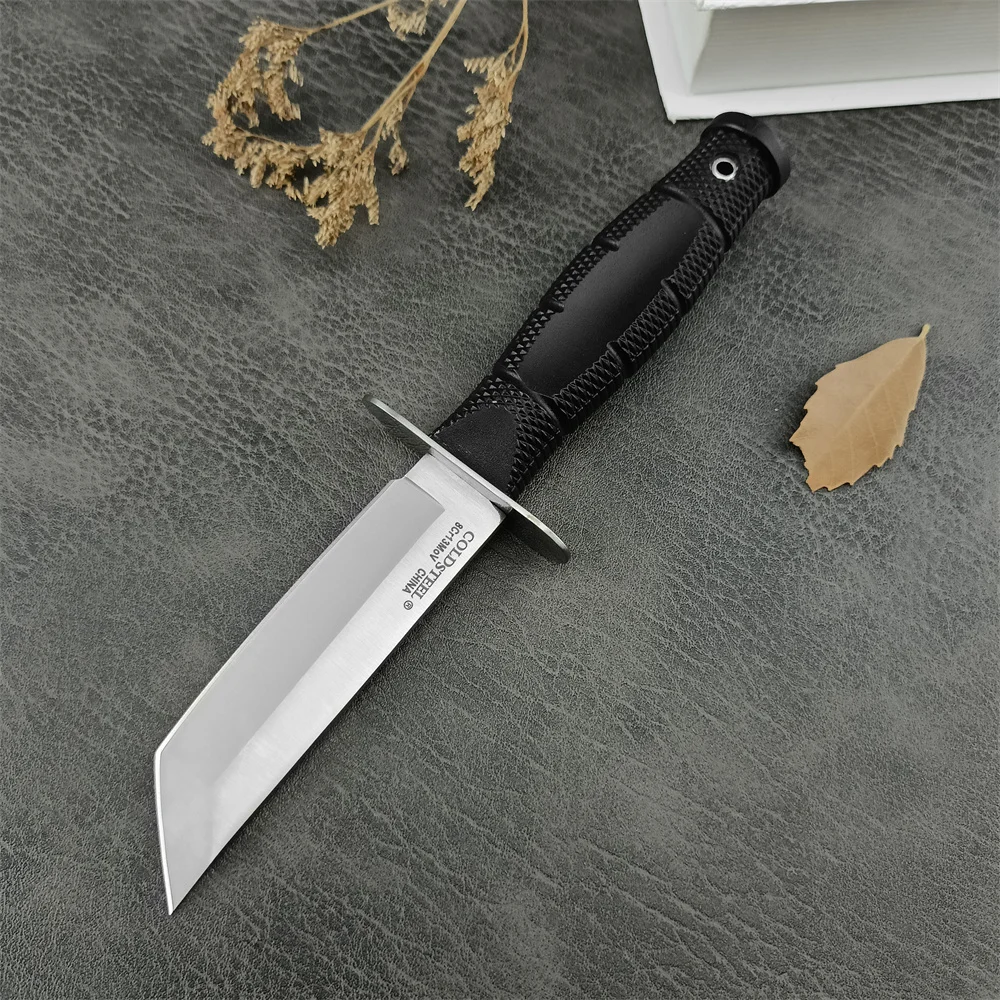 COLD Kyoto II Fixed Knife 8Cr13Mov Tanto Blade Reinforced Nylon Fiber Handle Hunting Tactical Knives Military Combat EDC Tool