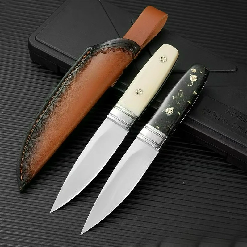 

Nordic Outdoor Knives High Hardness M390 Small Straight High Gloss Mirror Collector Knife Camping Survival Knife Fruit Knife