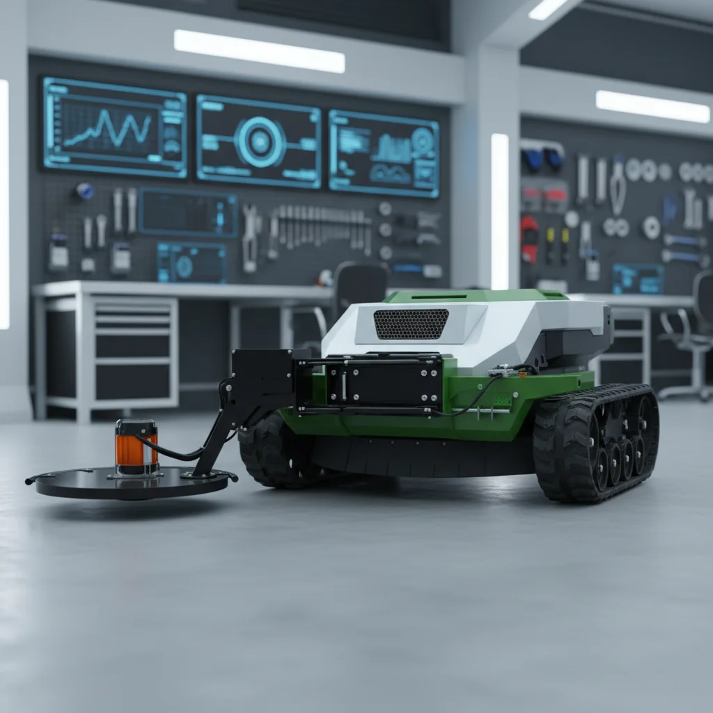 

Remote Control Electric Crawler Mower Cordless Battery Operated Mowing Machine