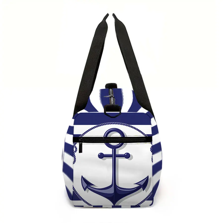 Bolsa de bagagem de grande capacidade com emblema de navio do mar para menino/menina, melhor presente, duffels de viagem de desenho animado 3d, bolsa de fitness ao ar livre para crianças