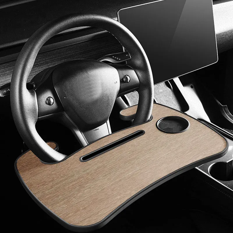 For Tesla Model 3 Y Car Steering Wheel Table Eat Work Cart Drink Food Coffee Holder Tray Car Laptop Computer Desk Mount Stand